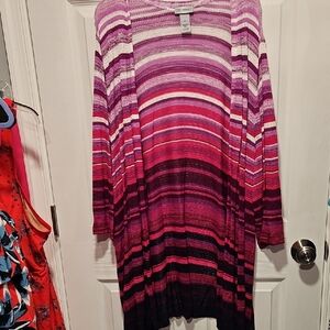 Catherines Purple and Pink Striped Top